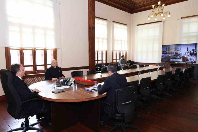 Vali Kızılkaya, İ̇çişleri Bakanı Süleyman Soylu İle Video Konferans Sistemiyle Görüştü