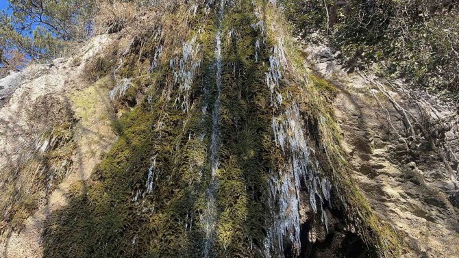 Kar Sularının Erimesiyle Oluşan Şelale Görsel Şölen Sundu