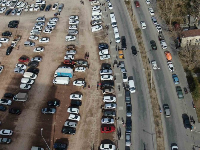 Kayseri’de Deprem Paniği Havadan Görüntülendi