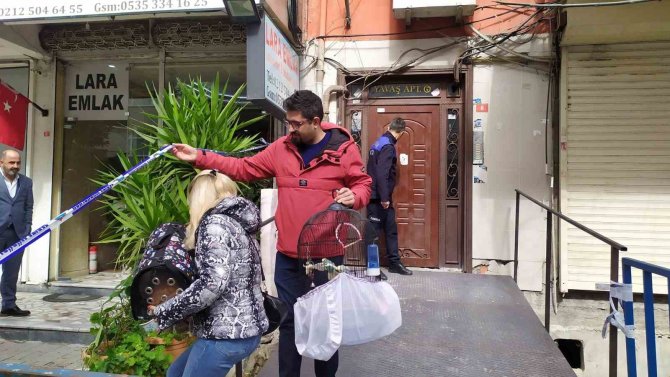 Bahçelievler’de Kaldırım Altındaki Kömürlük Tavanı Çöken Ve Tahliye Edilen Bina Sakinleri Evcil Hayvanlarını Evden Çıkardı