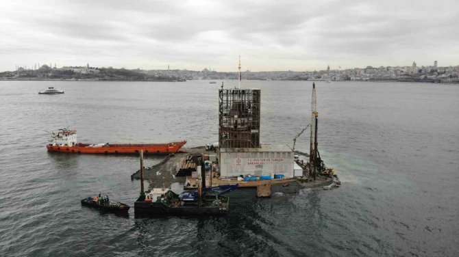 Restorasyonu Devam Eden Kız Kulesi’nin Son Hali Havadan Görüntülendi