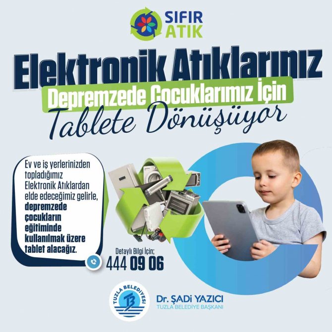 Tuzla Belediyesi’nden Deprem Bölgesindeki Çocuklar İçin Tablet Kampanyası