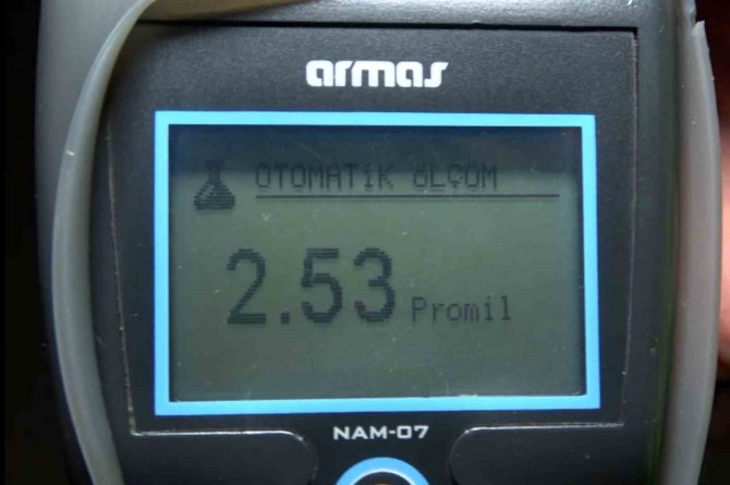 “Alkollüyüm Ama O Kadar Değil” Dedi, 2,53 Promil Alkollü Çıktı