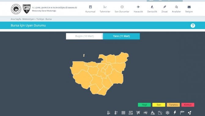 Bursa İçin Fırtına Uyarısı