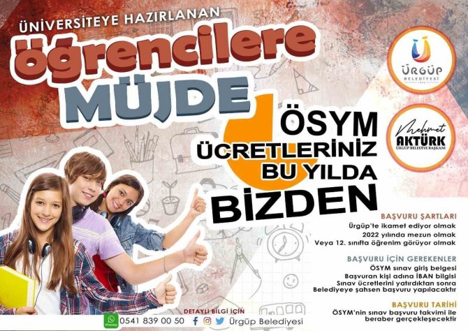 Ürgüp Belediyesinden Yks Adayı Gençlere Destek