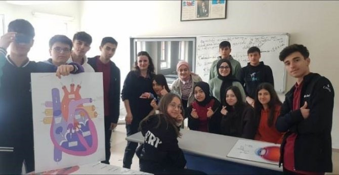 Hisarcık’ta Lise Öğrencileri Koyun Kalbi Üzerinde Deney Yaptılar