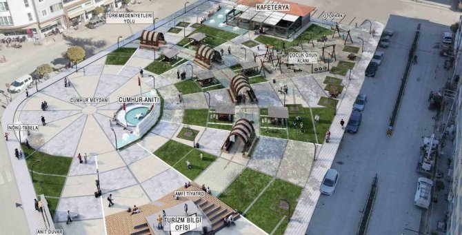 İ̇nönü Belediyesi’nden Cumhur Meydanı Ve Park Projesi
