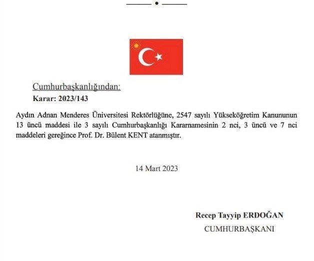 Aydın’da Yeni Rektör Belli Oldu