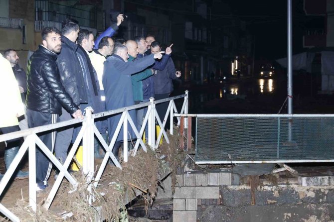 Bakan Nebati Ve Bakan Kirişci Afet Bölgesinde Çalışmaları Takip Etti