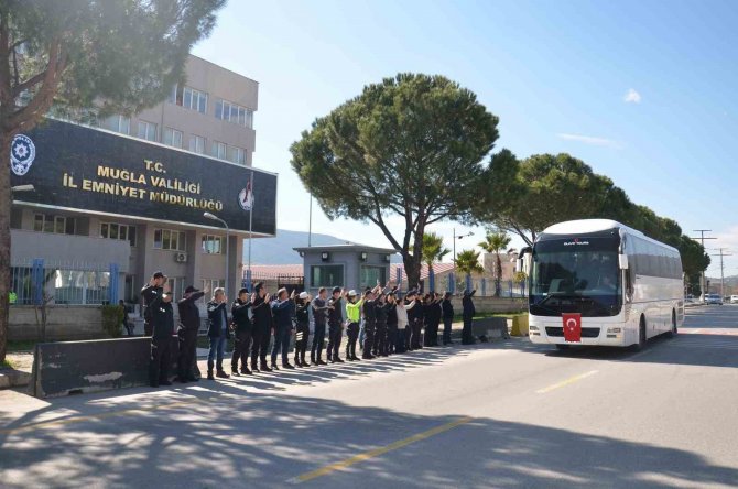 Muğla’nın ‘Gece Kartalları’ Deprem Bölgesine Uğurlandı