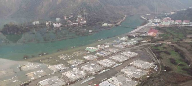 Yusufeli Barajı’nın Suları İlçenin Sanayi Sitesine Ulaştı