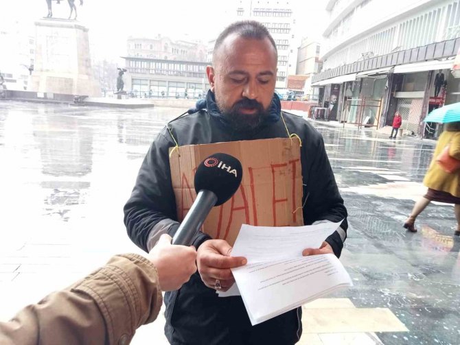 Haksız Yere İşten Çıkarıldığını İleri Süren İşçi Tekirdağ’dan Ankara’ya Yürüdü