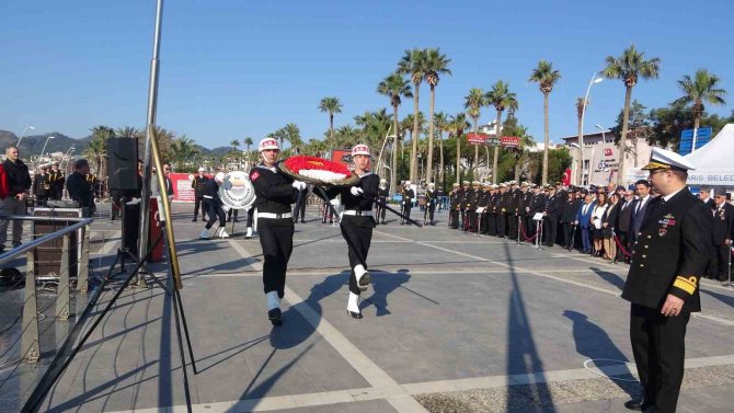 18 Mart Şehitler Günü Programı Marmaris’te Çelenk Sunma Töreni İle Başladı