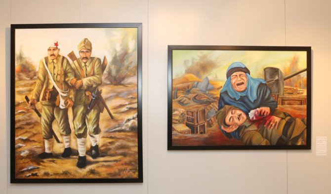 Kursiyerlerden Çanakkale Zaferi Anısına Resim Sergisi