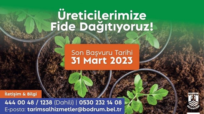 Üreticilere Fide Desteği Verilecek