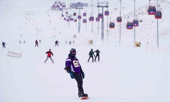 Erciyes’te Baharda Kayak Heyecanı