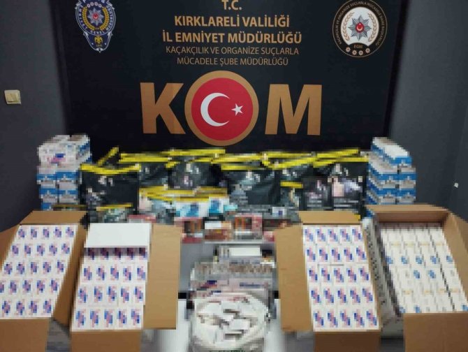 Kırklareli’nde Tütün Ve Makaron Operasyonu
