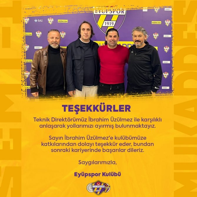 Eyüpspor’da İ̇brahim Üzülmez Dönemi Sona Erdi