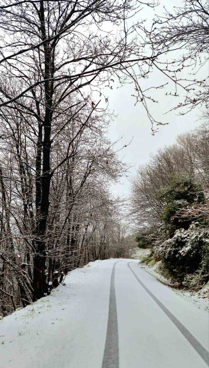 Yalova’da Yüksek Kesimler Kar Yağışıyla Beyaza Büründü