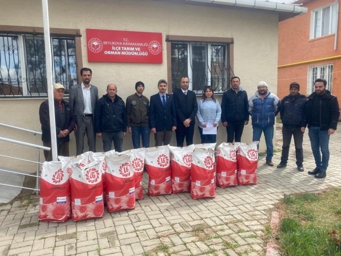 Beylikova Çiftçisine Ayçiçeği Tohum Desteği