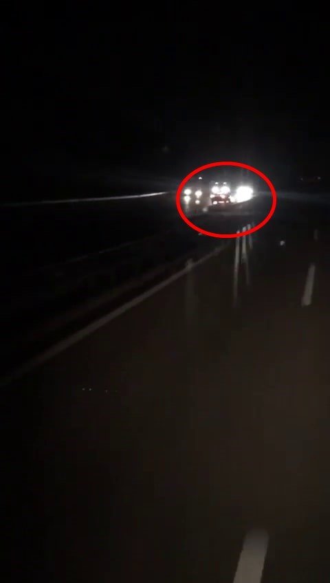 Otoyolda Ters Şeritten Giden Sürücü Tehlike Saçtı