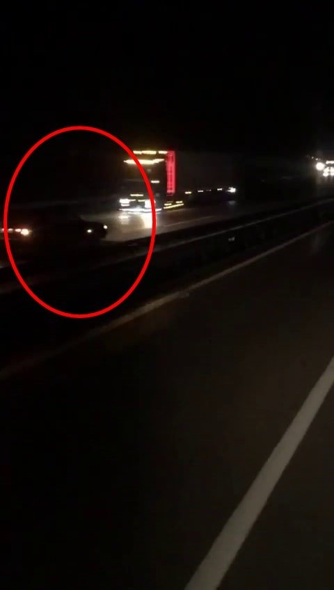 Otoyolda Ters Şeritten Giden Sürücü Tehlike Saçtı