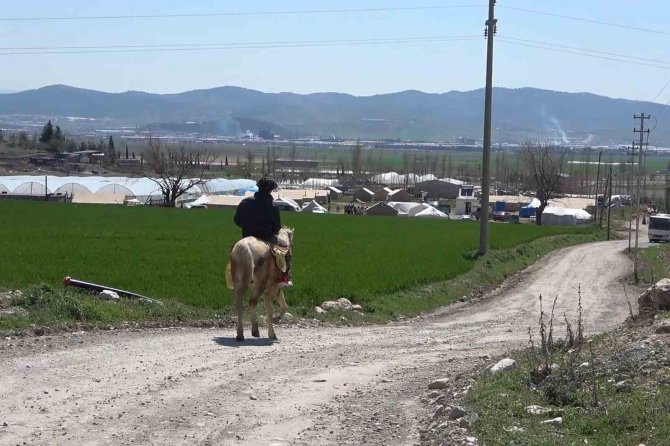 Depremzede Genç, Market Alışverişine At İle Gidiyor: Kanser Hastası Annesinin Eli Ayağı Oluyor