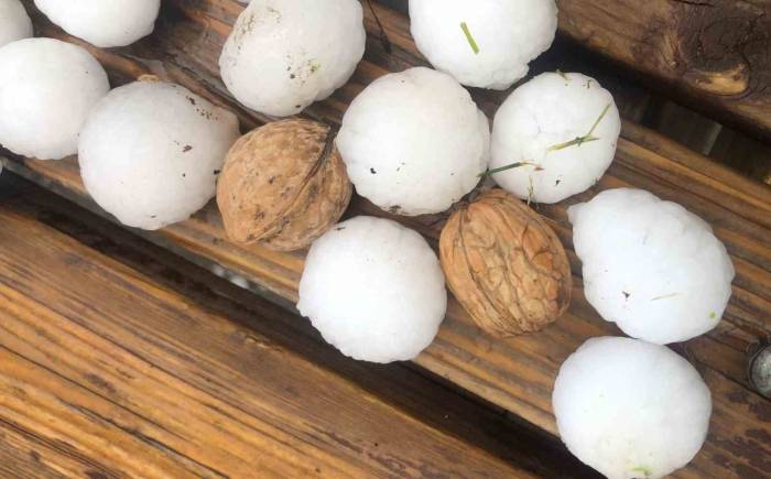 Denizli’ye Ceviz Büyüklüğünde Dolu Yağdı
