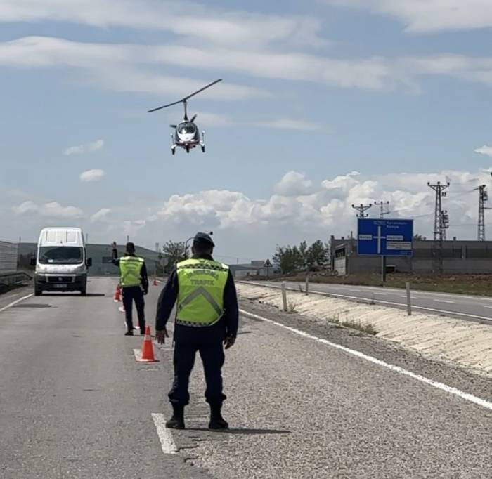 Çankırı’da Hava Destekli Trafik Denetimi