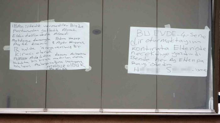 Ev Sahibiyle Anlaşamayan Kiracı, Derdini Astığı Kağıtlarla Anlattı