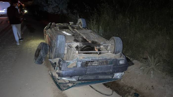 Duble Yolda Kaza: Takla Atan Otomobilin Sürücüsü Yaralandı