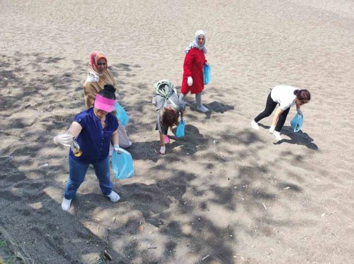 Sahilden Sigara İzmariti Topladılar