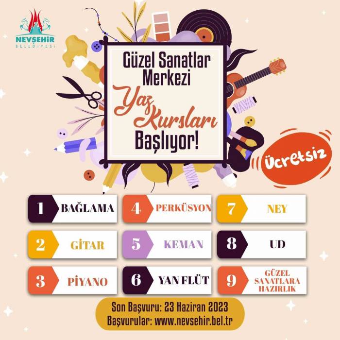 Güzel Sanatlar Merkezi Yaz Kurs Kayıtları Başladı