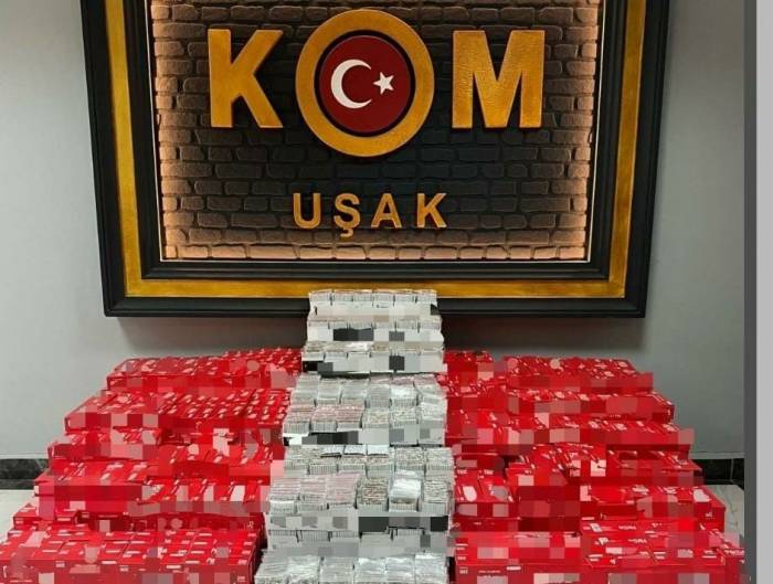 Uşak’ta 13 Milyon 185 Bin Kaçak Makaron Ele Geçirildi