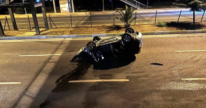 Edremit’te Panelvan İle Çarpışan Otomobil Takla Attı