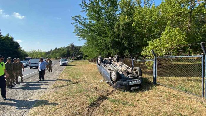 Takla Atan Araçta Emniyet Kemeri Kurtardı