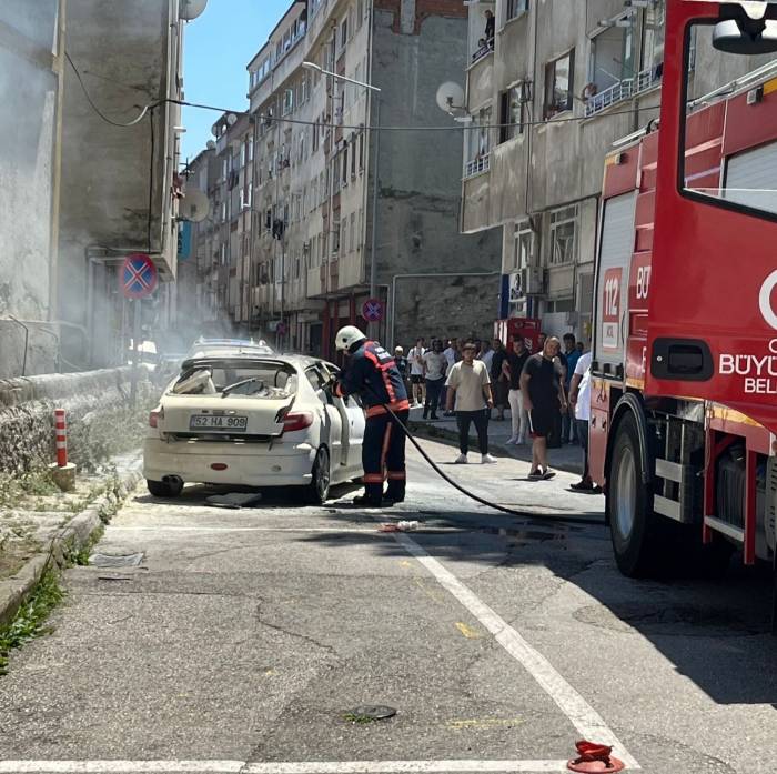 Ordu’da Otomobil Yangını