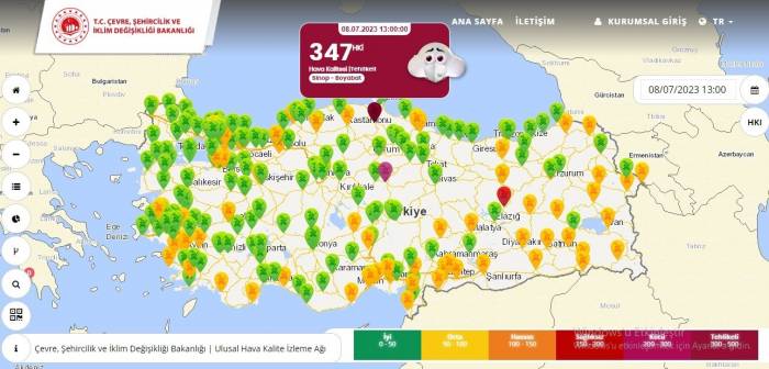 Türkiye’de En Kalitesiz Hava Boyabat’ta