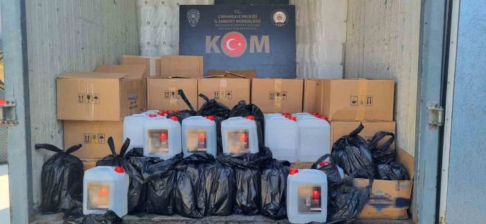 Çanakkale’de Bin 69 Litre Etil Alkol Ele Geçirildi