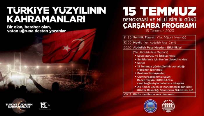 Çarşamba’da 15 Temmuz Programı