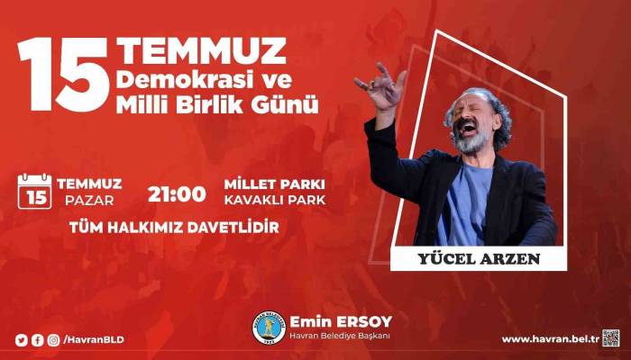 15 Temmuz’da Yücel Arzen Havran’da Sahne Alacak