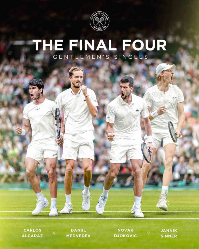 Wimbledon’da Yarı Final Eşleşmeleri Belli Oldu