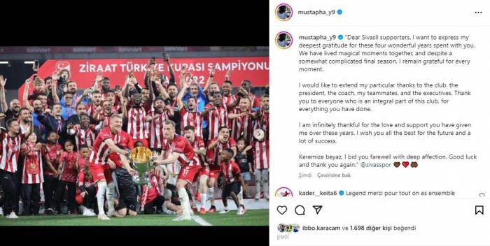 Mustapha Yatabare, Sivasspor’a Veda Etti