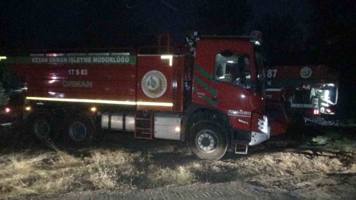 Çanakkale’deki Orman Yangınına Gece De Havadan Ve Karadan Müdahale Ediliyor