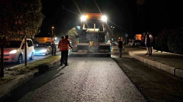 Samsun Büyükşehir Belediyesi’nden Gece-gündüz Asfalt Mesaisi