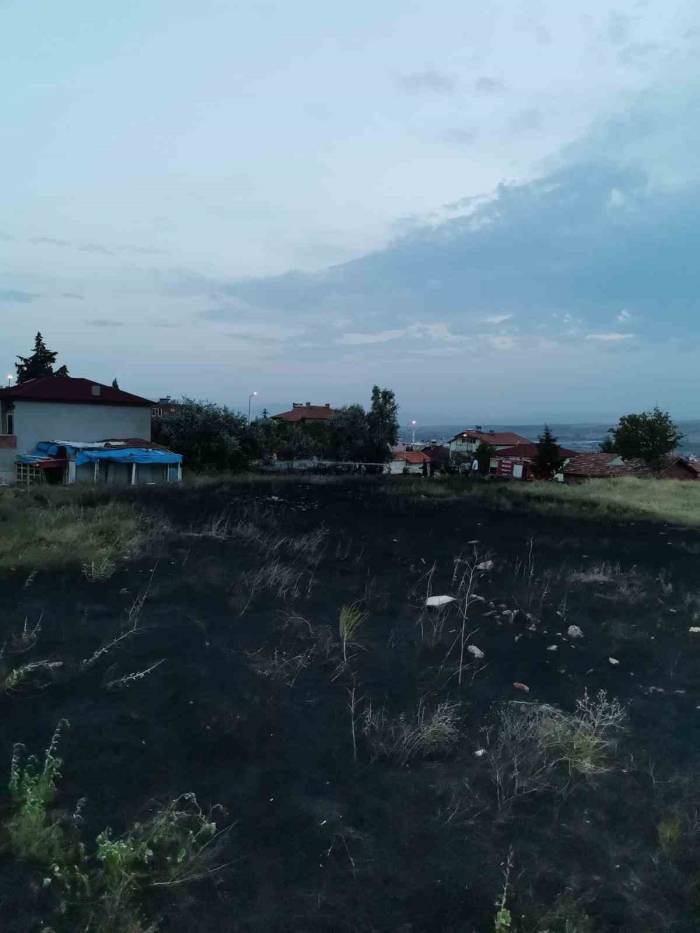 Otluk Alanda Başlayan Yangın Evlere Sıçramadan Söndürüldü