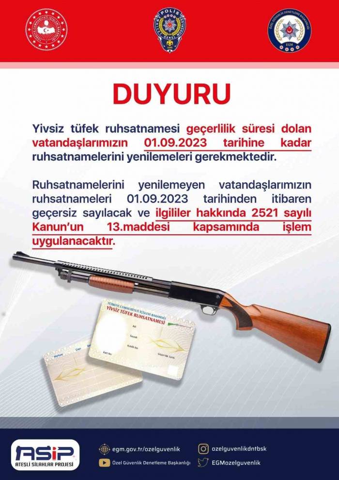 İl Emniyet Müdürlüğü Duyurdu: ‘son Tarih 1 Eylül’