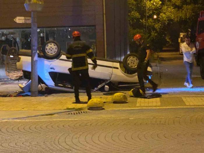 Alkollü Sürücü Karşı Şeride Geçerek Takla Attı: 2 Yaralı