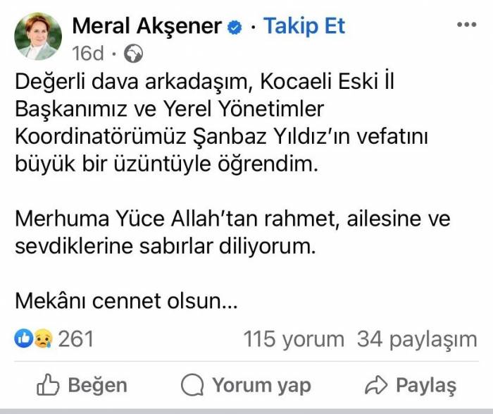 Eski İyi Parti İl Başkanı Hayatını Kaybetti