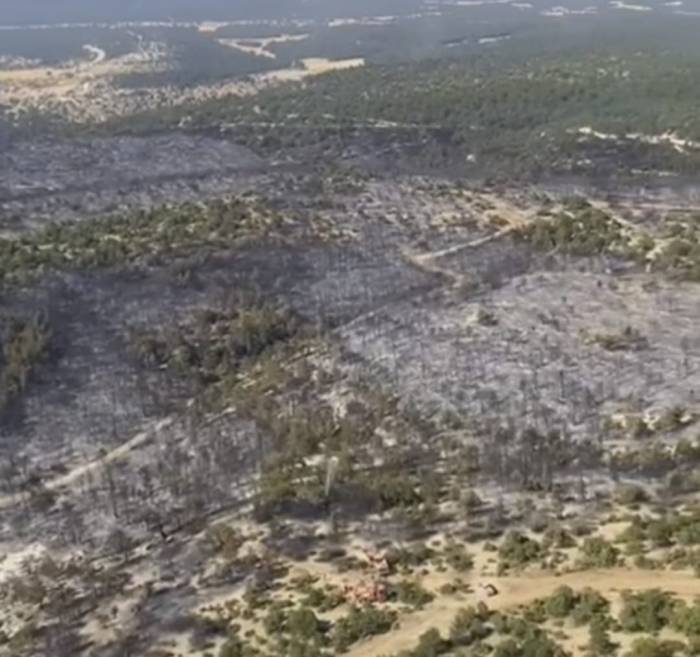 Kütahya’da Yanan Ormanlık Alanlar Havadan Görüntülendi